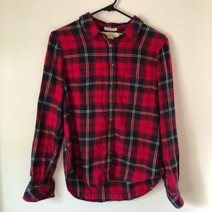 H&M Fitted Flannel Button Up Top Size 10